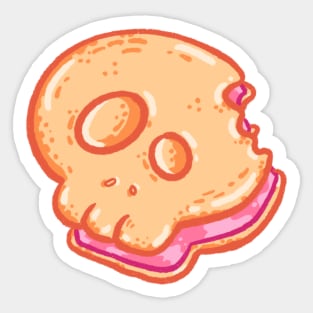 Skull Ice Cream Sammy Vanilla Strawberry - Sweet Death Dessert Kawaii Pastel Goth Bakery Sticker